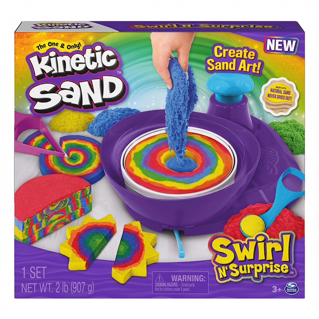 Kinetic SaND 魔法動力沙 漩渦驚喜組, 907g, 1組, 彩色