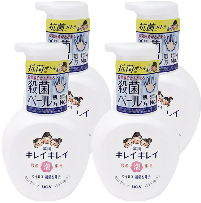 LION 獅王 趣淨 抗菌洗手慕斯 柑橘, 250ml, 4瓶