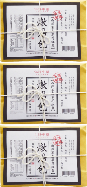 仁濟中藥 西洋參蟲草花紅棗燉湯包, 55.2g, 3包
