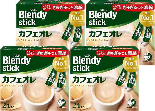 AGF Blendy 經典咖啡歐蕾風味即溶飲品, 8.2g, 24條, 4盒