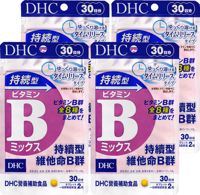 DHC 台灣公司貨 持續型維他命B群 30日份, 60錠, 230mg, 4包