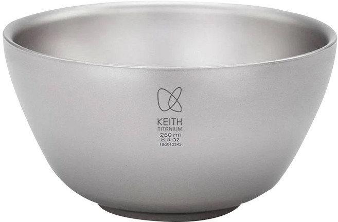 keith Titanium 鎧斯 雙層鈦碗 Ti5352 116 x 63mm 250ml 82g, 鈦色, 1個