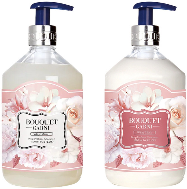BOUQUET GARNI 白麝香 香水洗髮精500ml+香水護髮乳500ml, 1組