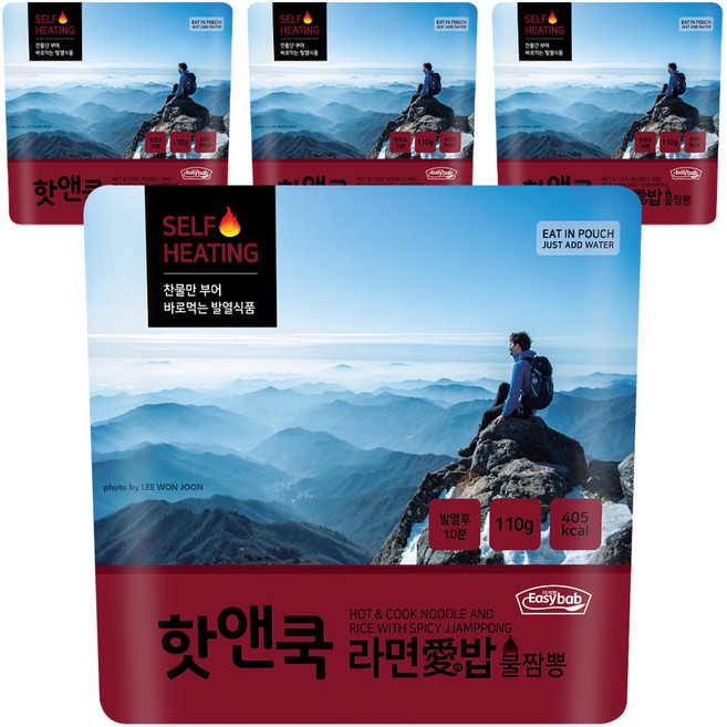 Easy bab Hot & Cook 拉麵飯 火辣海鮮拉麵, 4個, 110g