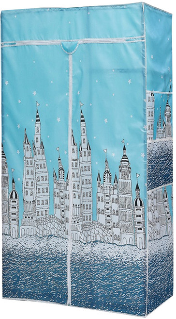 Cotton Field 棉花田傢飾 路易鐵力士架防塵衣櫥布套 92x46x180cm 城堡 藍色 (不含鐵力士架)