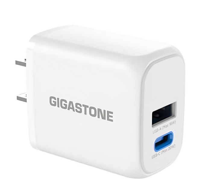GIGASTONE 立達 20W 2 Port 充電器 PD/QC3.0 急速快充 白色 PD-6202W 一年保固 適用於各品牌手機平板