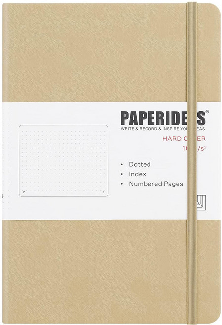 PAPERIDEAS A5 硬皮 188頁 點陣, 沙色, 1本