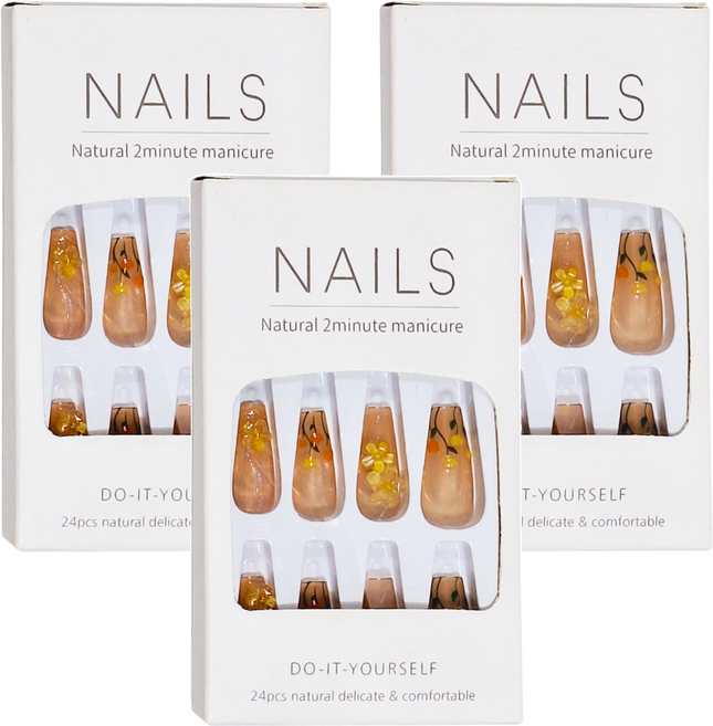 Paula's Nail 寶拉美甲 星月蝴蝶美甲貼片, CP89062 T型超長款, 3盒