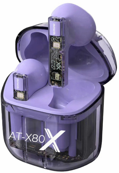 aiwa 愛華 Wireless 半入耳式 耳機 紫色 AT-X80X-P 1組