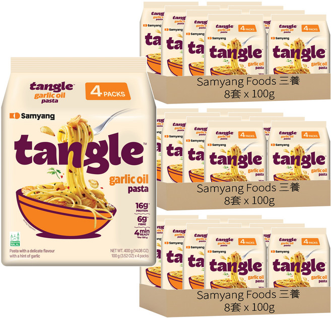 Samyang Foods 三養 清炒蒜頭義大利麵 4個裝, 100g, 24組