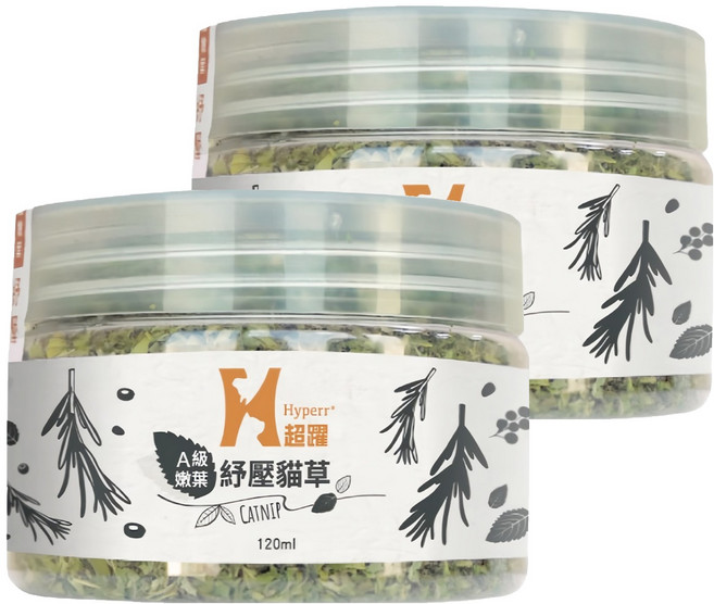 Hyperr 超躍 A級嫩葉貓草 紓壓/安撫情緒 優質農栽/有機栽種 15g, 120ml, 貓薄荷, 2罐