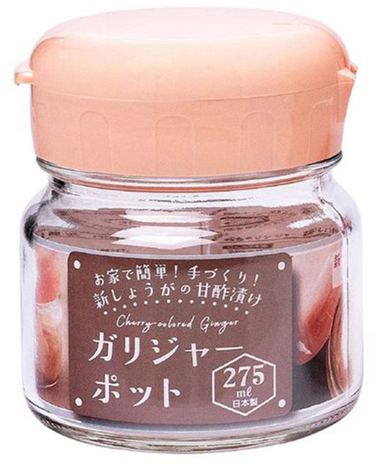 TOYO-SASAKI GLASS 東洋佐佐木 日本製 玻璃工藝 醃漬酒瓶 儲物罐 櫻色 275ml 1個