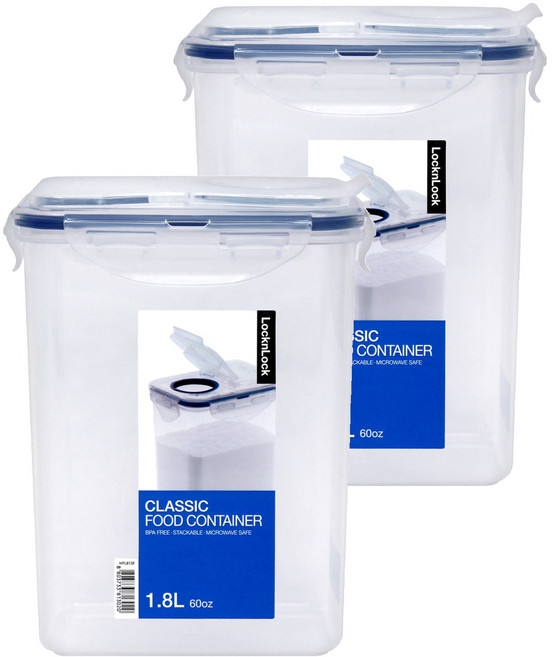 LocknLock 樂扣樂扣 耐熱微波PP保鮮盒 開闔式 1.8L, 單品, 2個