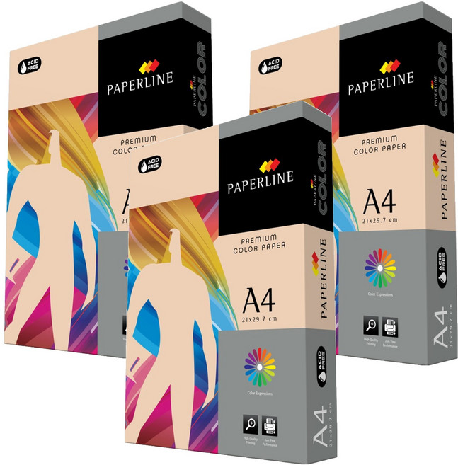 PAPERLINE 彩色影印紙 PL150 淺桔色 80磅, A4, 1500張