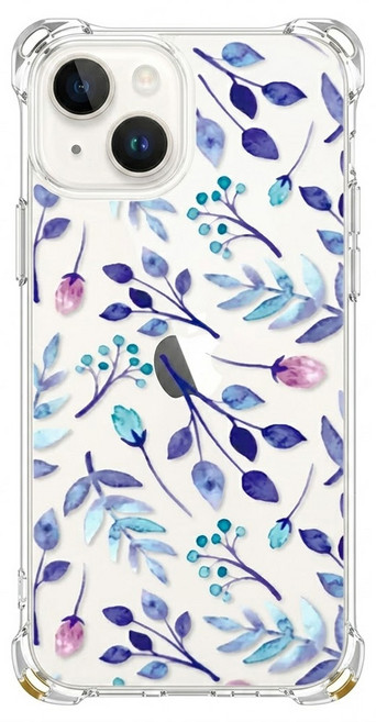 MOOTUN 沐盾 手機 四角掛繩 手機殼 iPhone 14 Plus TPU/PC 藍色枝葉