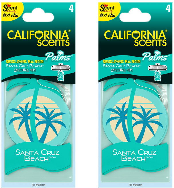 CALIFORNIA scents 芳香劑 紙掛式 正裝 4入, 26g, 2個, 水果/熱帶水果香, 聖塔克魯茲海灘