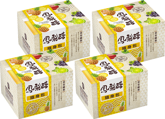 醋桶子 果醋隨身包 鳳梨醋 10包, 330ml, 4盒