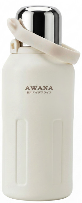AWANA 手提彈蓋保溫瓶副背帶 10.5 x 32cm, 灰色, 1.5L, 1個