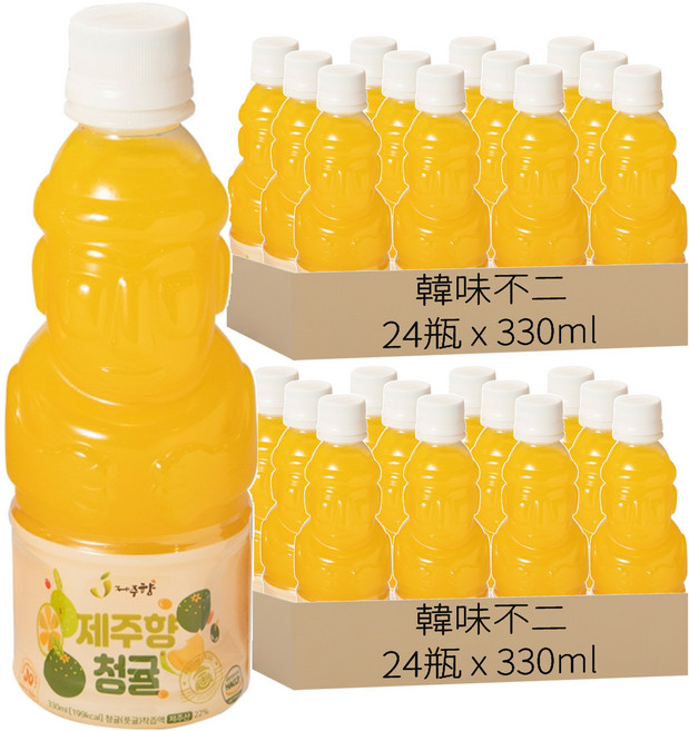 韓味不二 濟州島青橘果汁, 330ml, 48瓶