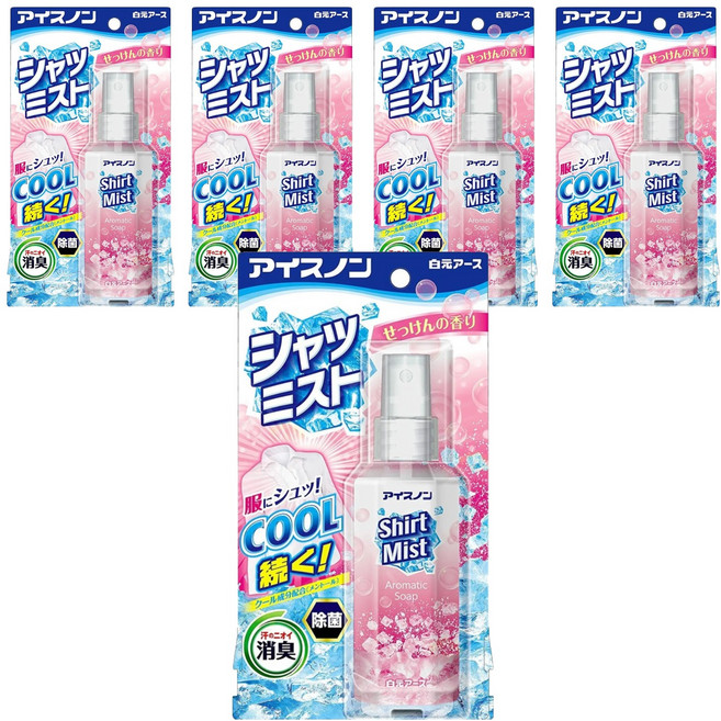 Hakugen Earth 白元 衣物涼感噴霧, 皂香, 100ml, 5瓶