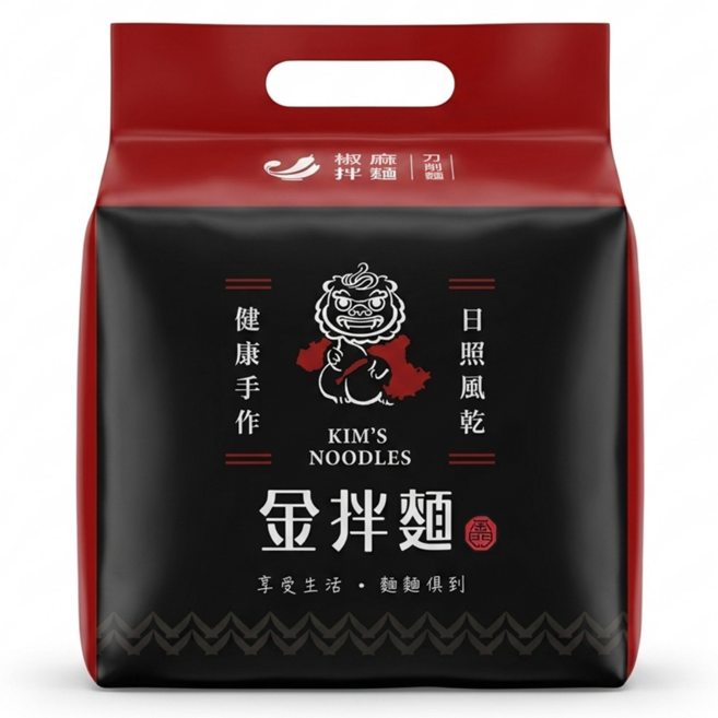 金拌麵 椒麻醬拌麵 刀削麵 4包, 520g, 1袋