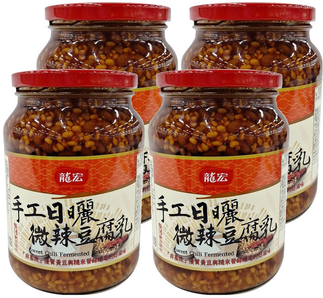 龍宏 手工日曬微辣豆腐乳, 900g, 4罐