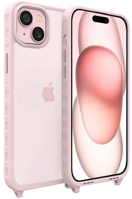 OVERDIGI OC One 手機 彩鑽殼 保護殼 iPhone 13 附掛繩 珊瑚粉 塑膠 壓克力 鋁合金按鍵 2024.07