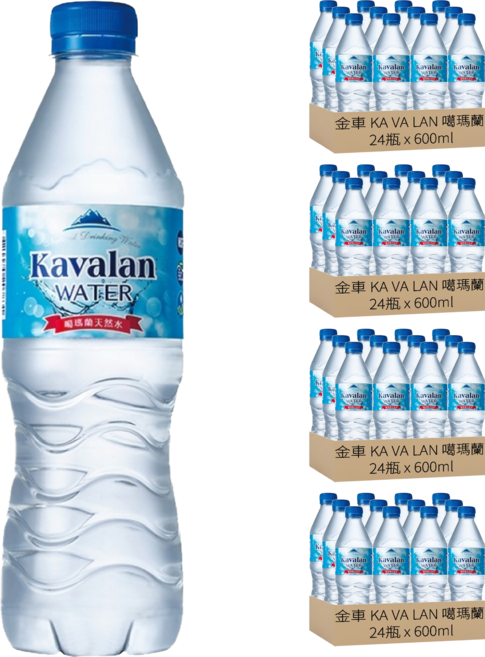 金車 KA VA LAN 噶瑪蘭 天然水, 600ml, 96瓶