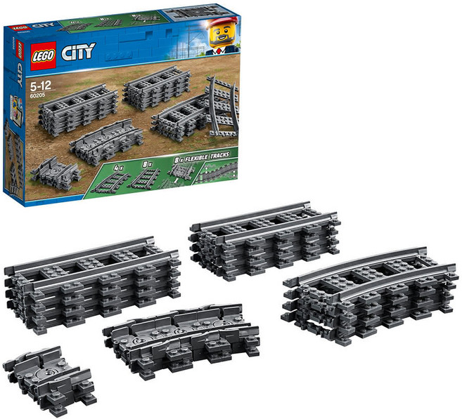 LEGO 60205 城市系列, 軌道和彎道 Tracks 灰色, 1盒