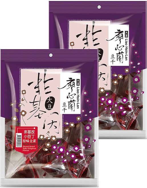 大溪廖心蘭豆干 非基改小豆丁 原味, 220g, 2袋