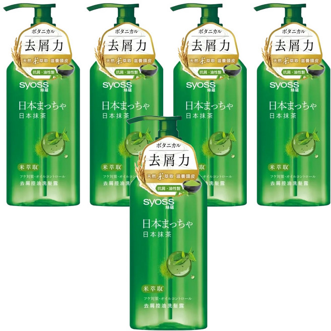 syoss 絲蘊 去屑控油洗髮露 抹茶, 5瓶, 420ml