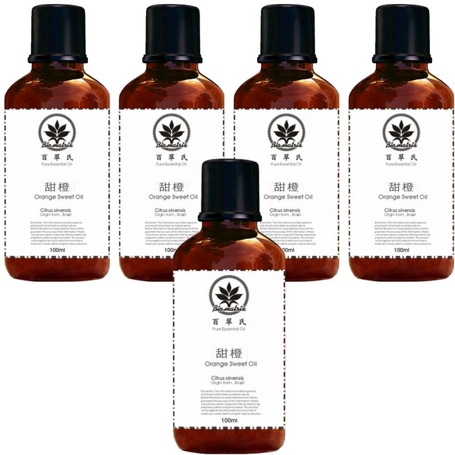 Bio-matrix 百翠氏 100%純精油, 甜橙, 100ml, 5瓶