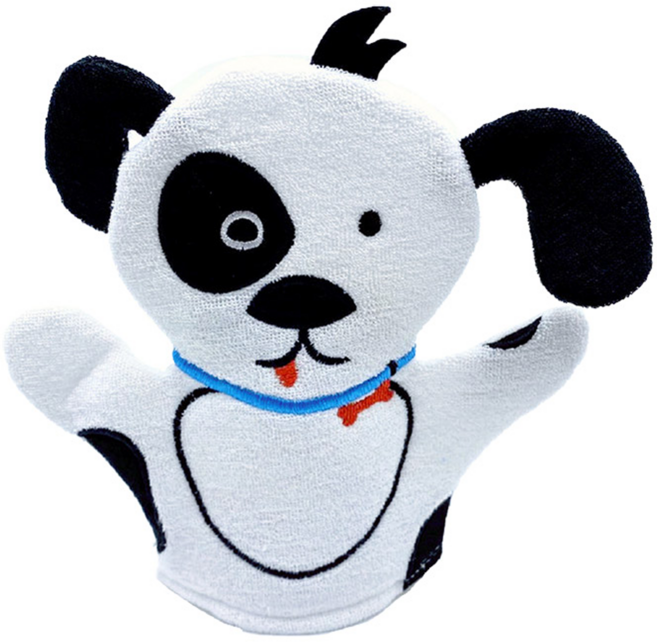 兒童動物搓澡手套, 小斑狗, 1入, 1個