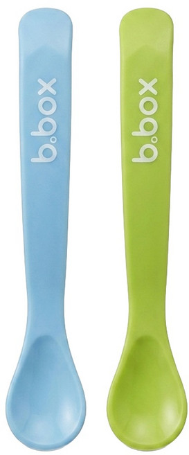 b.box 矽膠軟湯匙 2入組, 藍色+綠色, 1組