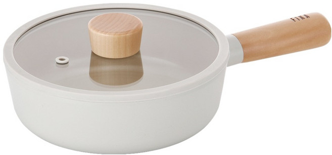 nEOFLam FIKA 電磁爐宮廷炒鍋迷你炒鍋 + 玻璃鍋蓋組, 18cm, 1套
