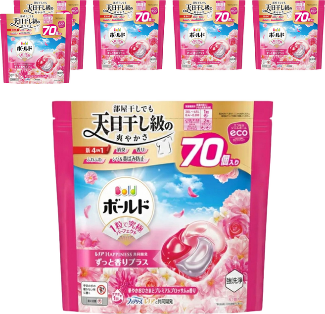 Bold 4D 碳酸機能洗衣膠球 陽光花香, 70顆, 6袋