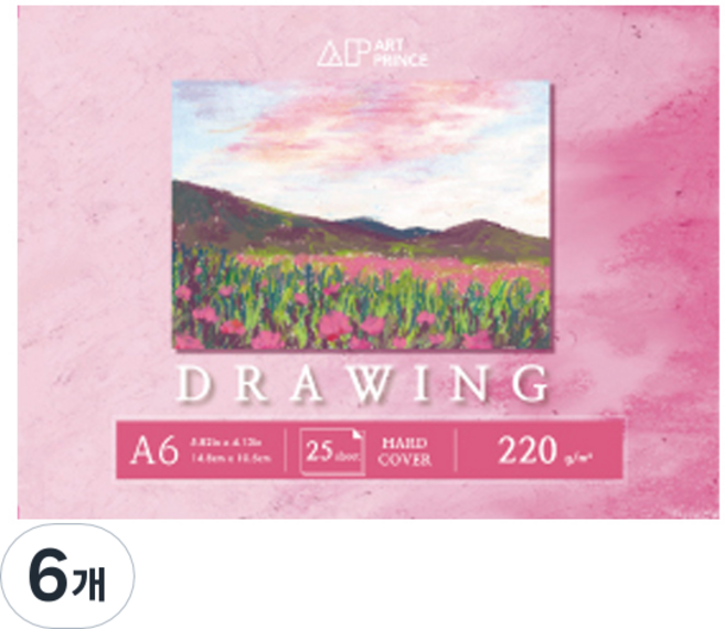 DOOSUNG PAPER Art Prince 繪圖膠裝素描本 220g D11, A6, 6個, 25張