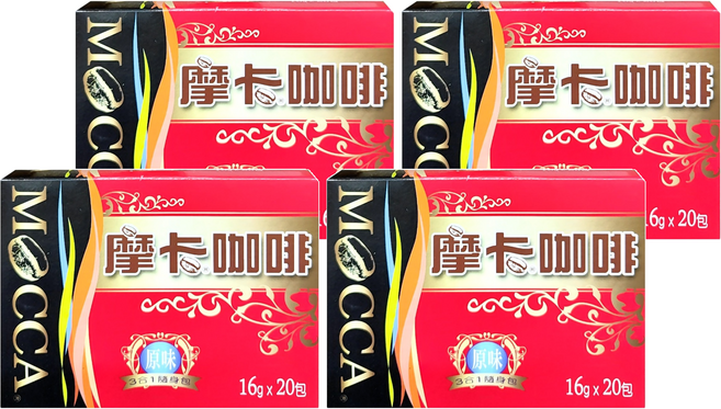 MOCCA 摩卡 三合一咖啡 原味, 16g, 20包, 4盒