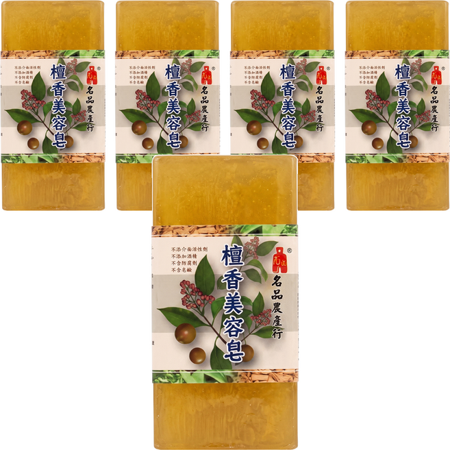 名品農產行 檀香精油美容皂, 100g, 5個