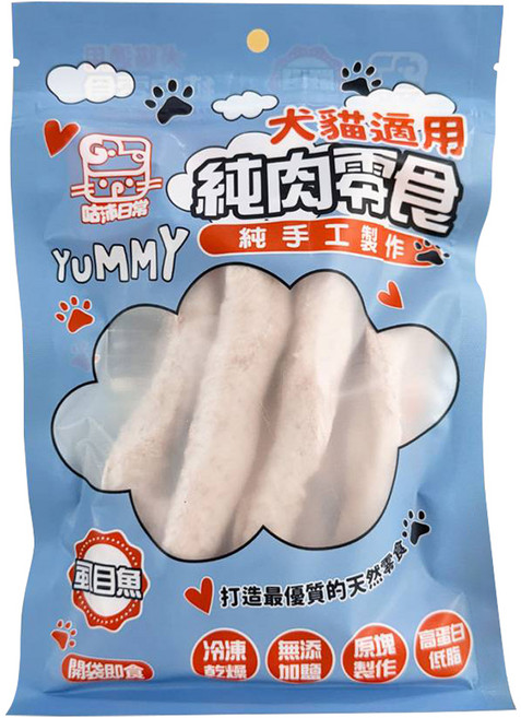 咕沛日常 寵物純肉零食 魚肉塊凍乾, 1個, 虱目魚, 100g