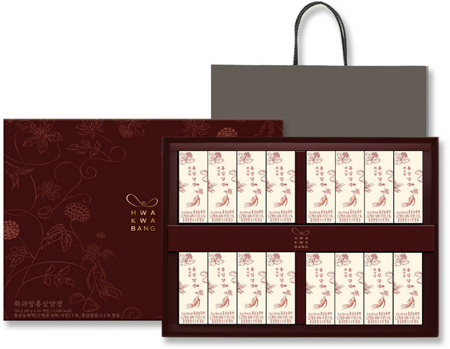 Daedoo Foods 大豆食品 紅蔘羊羹條禮盒 2號+提袋, 720g, 1盒