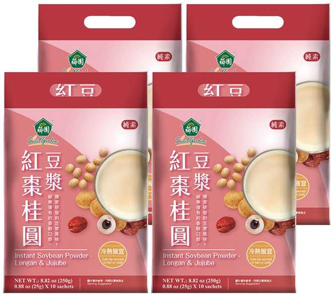 薌園 紅棗桂圓豆漿粉, 250g, 4袋