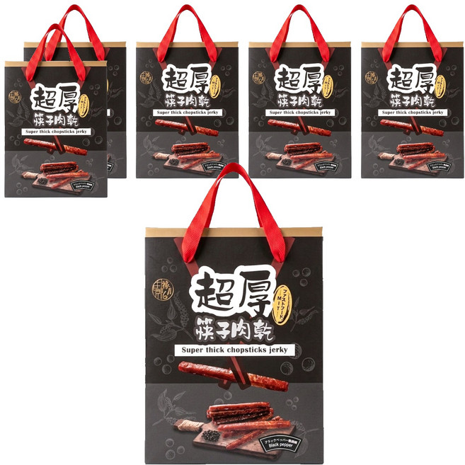 祿月6 超厚筷子肉乾伴手禮盒 黑胡椒, 240g, 6盒