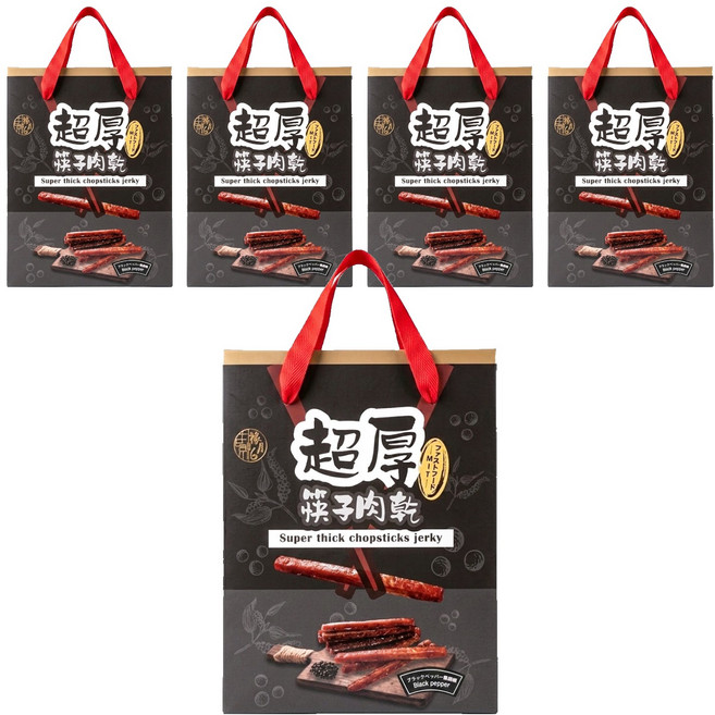祿月6 超厚筷子肉乾伴手禮盒 黑胡椒, 240g, 5盒