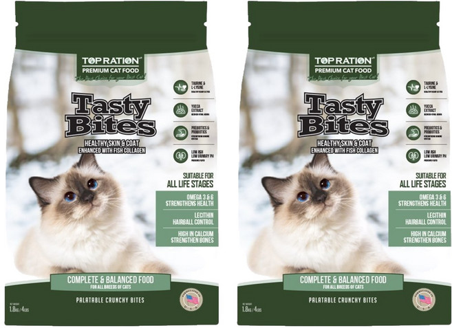 TOP RATION PREMIUM 挑嘴全齡貓 貓糧, 1.8kg, 2袋, 雞肉 + 鮭魚