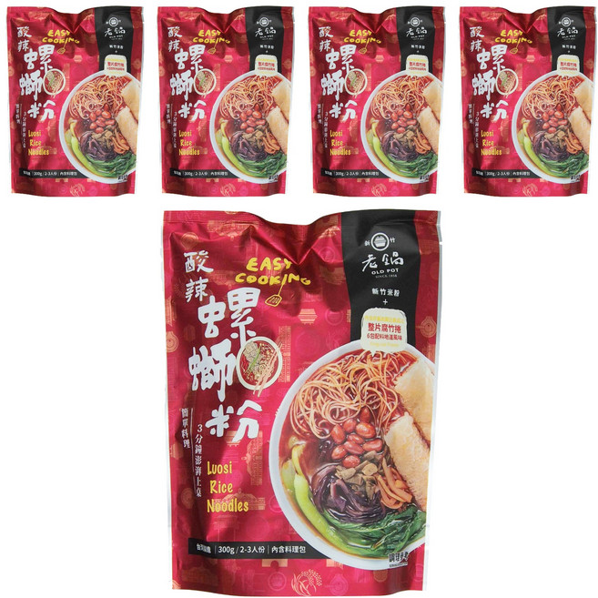 老鍋米粉 酸辣螺螄粉 2~3人份, 300g, 5包