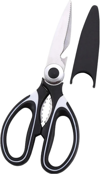 NIKKEN 76391 廚房剪刀(25cm), 黑色, 1支
