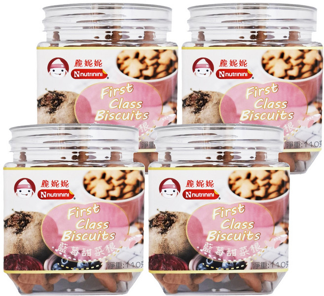 Nnutrinini 脆妮妮 頭等艙幼兒餅乾, 藍莓甜菜根, 110g, 4罐