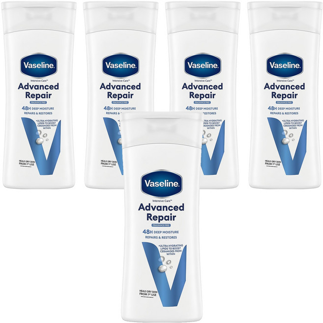 Vaseline 凡士林 潤膚乳液 修護無香, 5瓶, 200ml