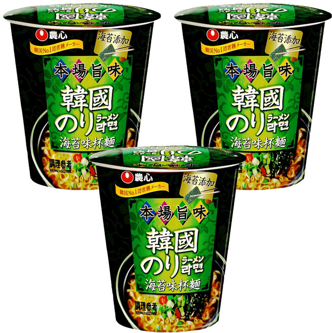 NONGSHIM 農心 海苔味 杯麵 65g, 3個